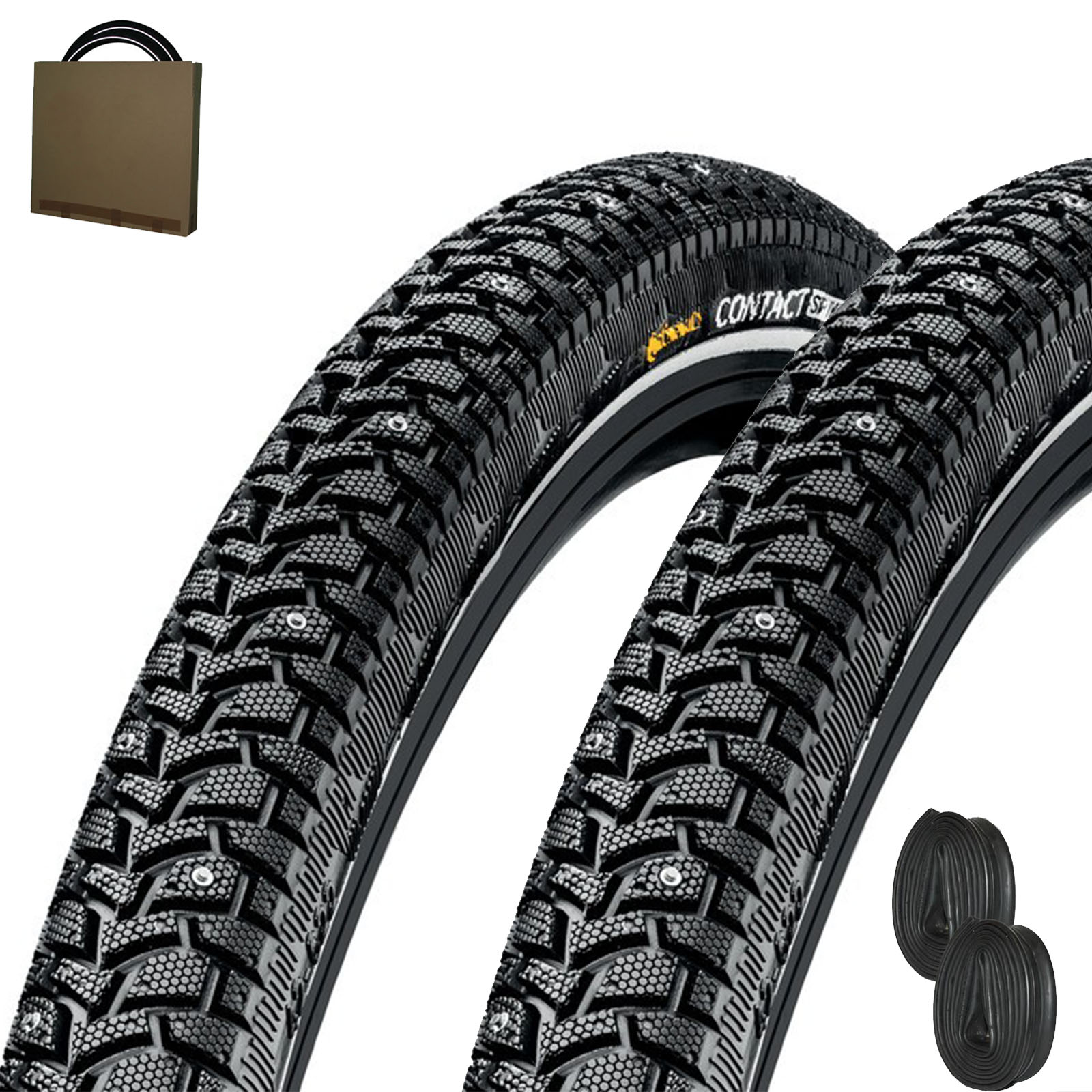 2x Continental Reifen Contact Spike 28x1.60 | 42-622 schwarz Reflex 120 Spikes ohne Schlauch