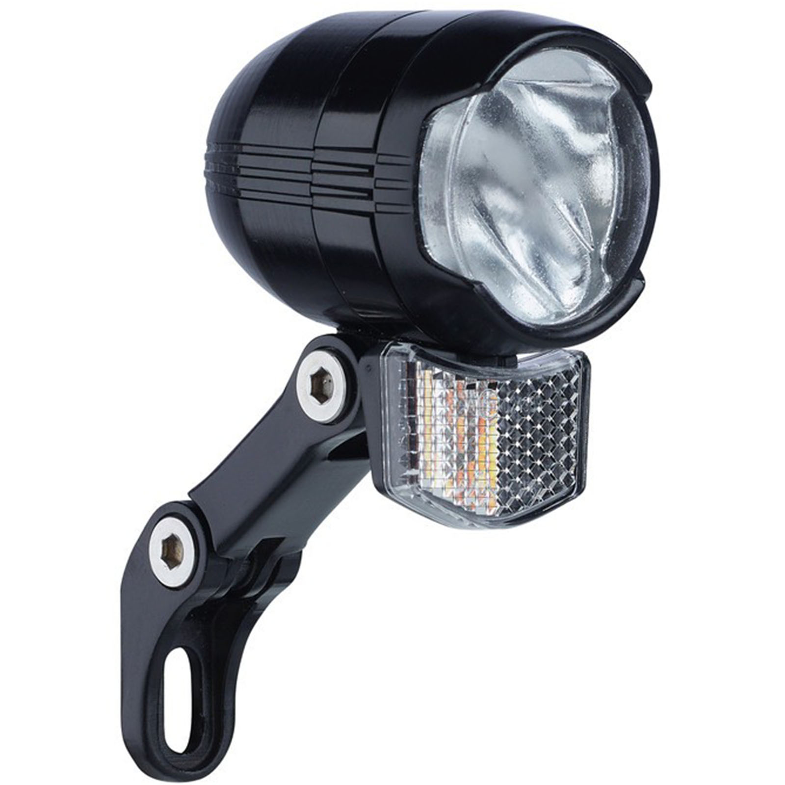 Büchel LED Scheinwerfer 80-Lux E-BIKE  Shiny 80 mit Halter/Reflektor