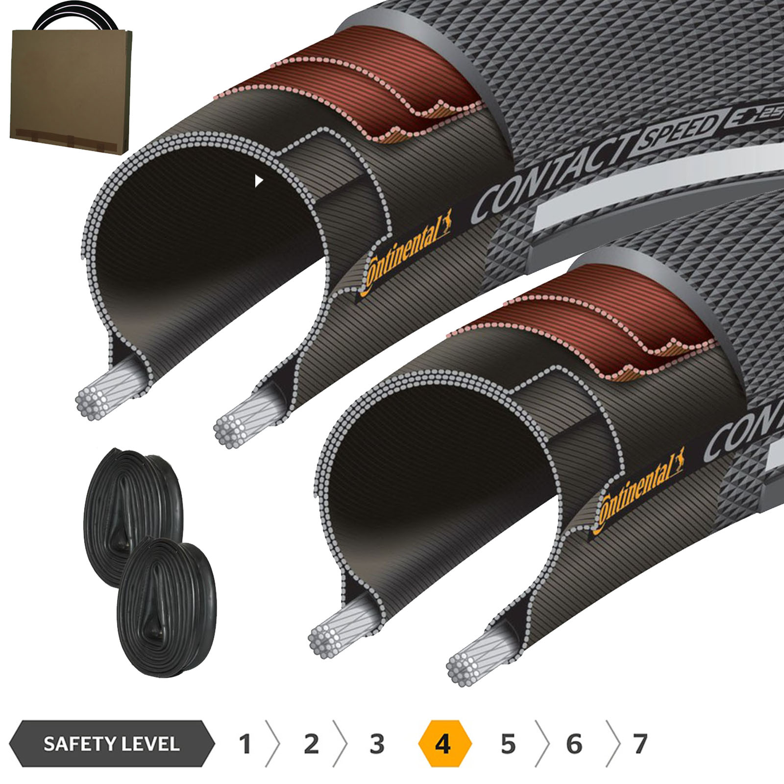 2x CONTINENTAL Reifen Contact Speed 42-622 | 28x1.60 schwarz Reflex mit/ohne Schläuche