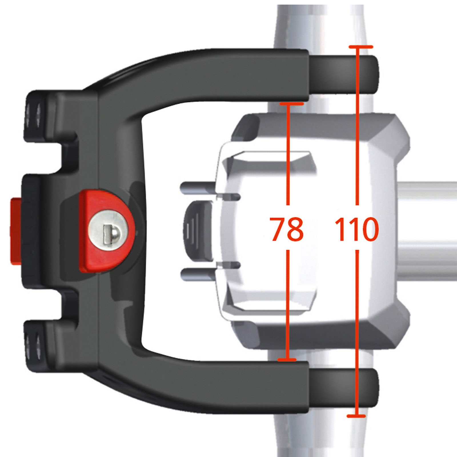 KLICKFIX E-Bike Lenkeradapter mit Schloss 22 - 31,8mm  schwarz
