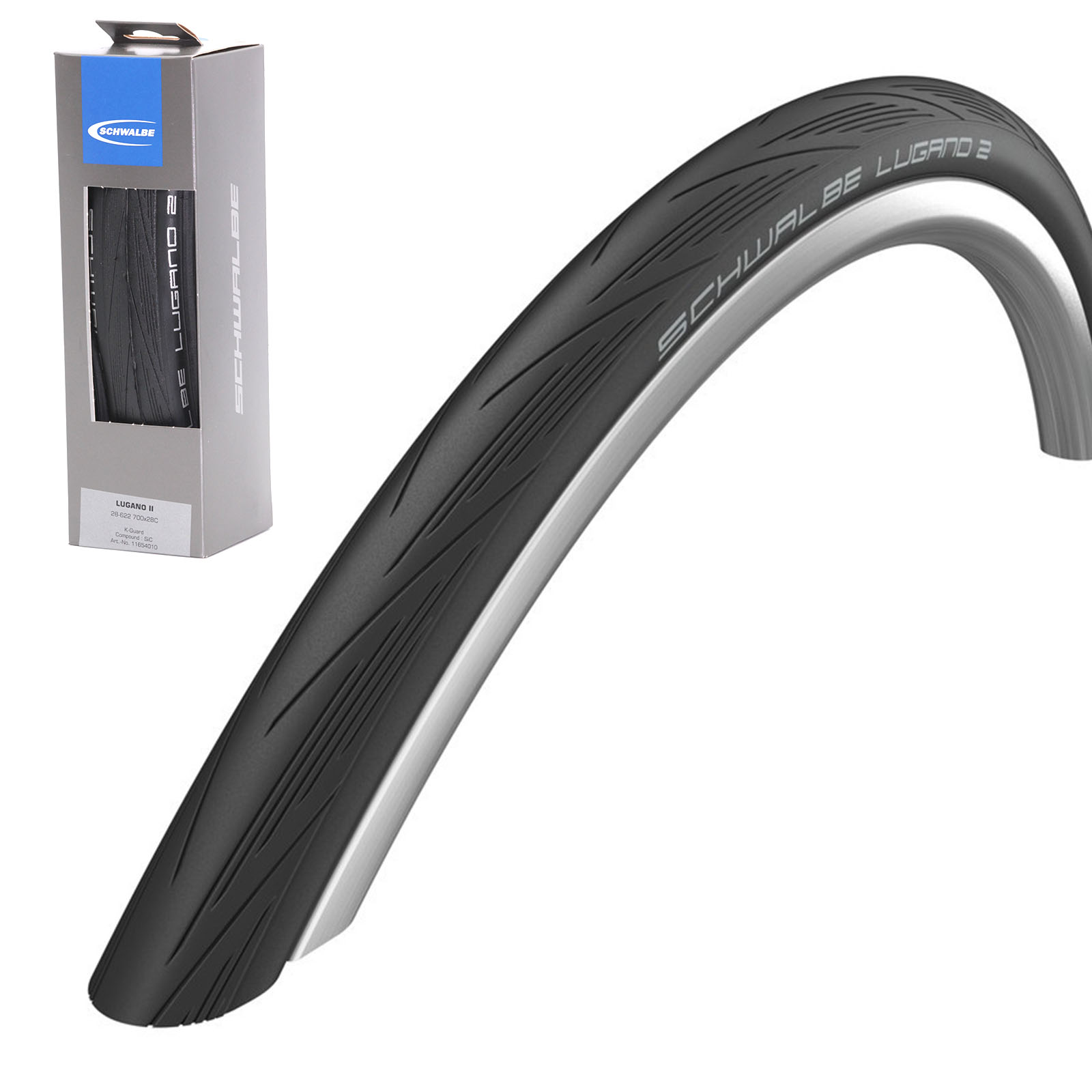 Schwalbe Reifen Lugano II HS471 faltbar 25-622 | 700-25C K-Guard schwarz 