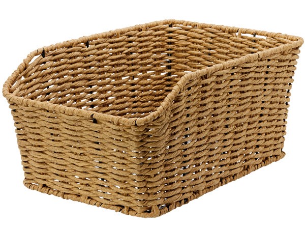 *HR-Schultaschen-Korb Natur Stroh, Seegrass / Drahtboden f. Gepäckträgermontage hellbraun