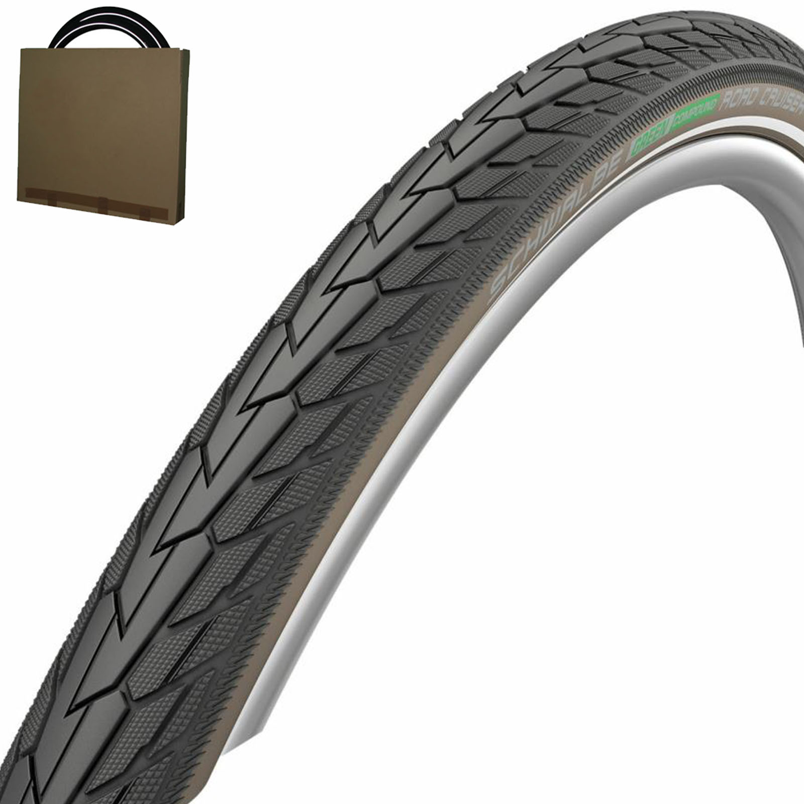 Schwalbe Reifen Road Cruiser HS484 28x1.60 | 42-622 schwarz/Coffee Reflex