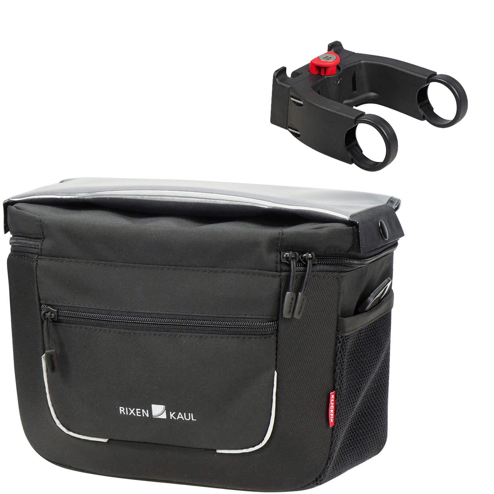 KLICKFix Lenkertasche Aventour 27x20x19 schwarz inkl. Adapter eBike 31,8mm mit Schloss
