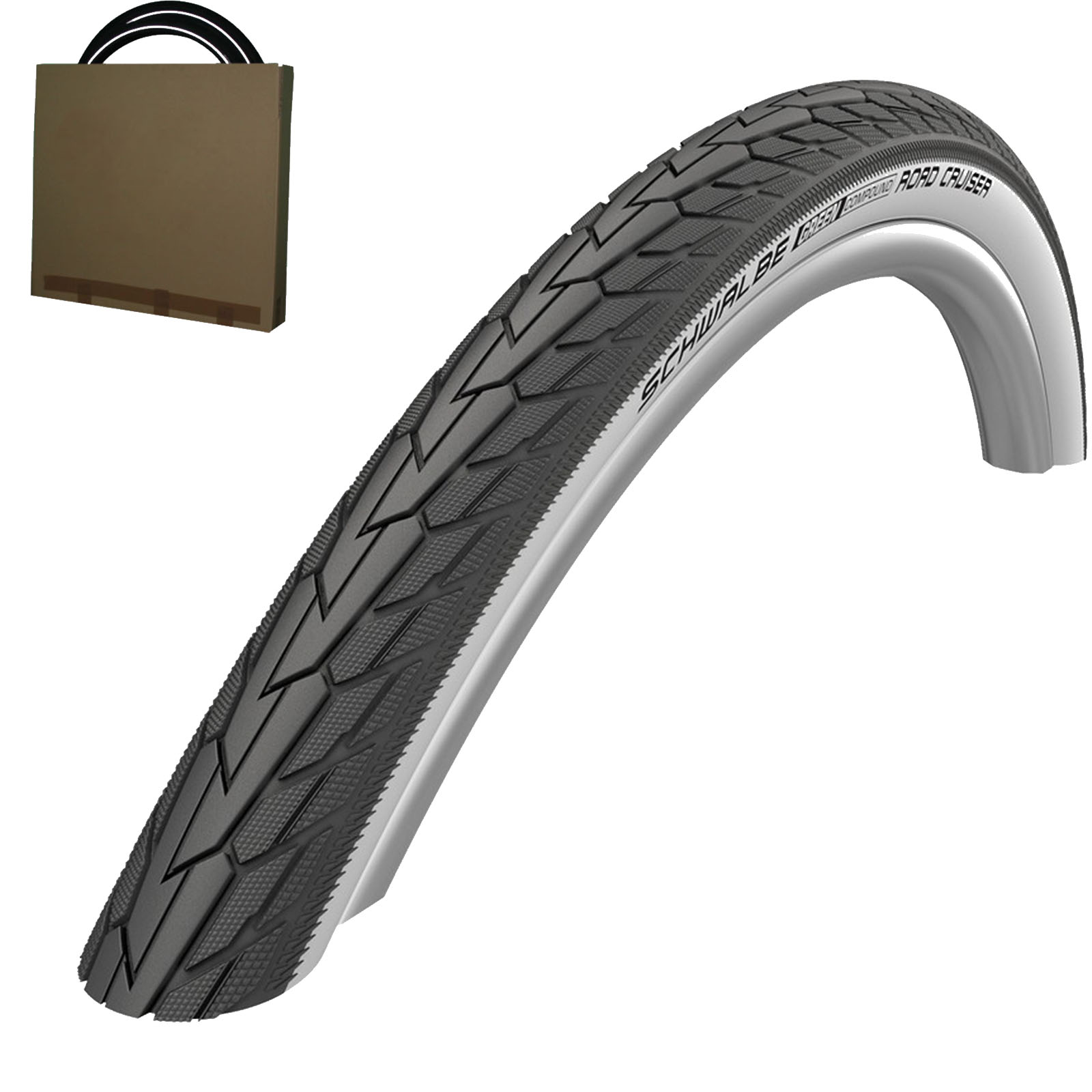 Schwalbe Reifen Road Cruiser HS484 GREEN 27,5 x 1.40 | 37-584 schwarz/weiß 