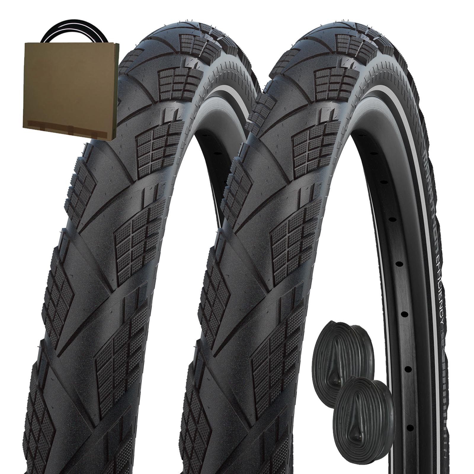 2x SCHWALBE Faltreifen Marathon Efficiency HS617 28x2.15 | 55-622  schwarz Reflex