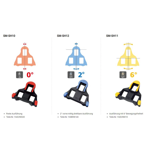 Shimano Schuhplatten SPD-SL SM-SH10 feste Ausführung 0° Bewegungsfreiheit ROT