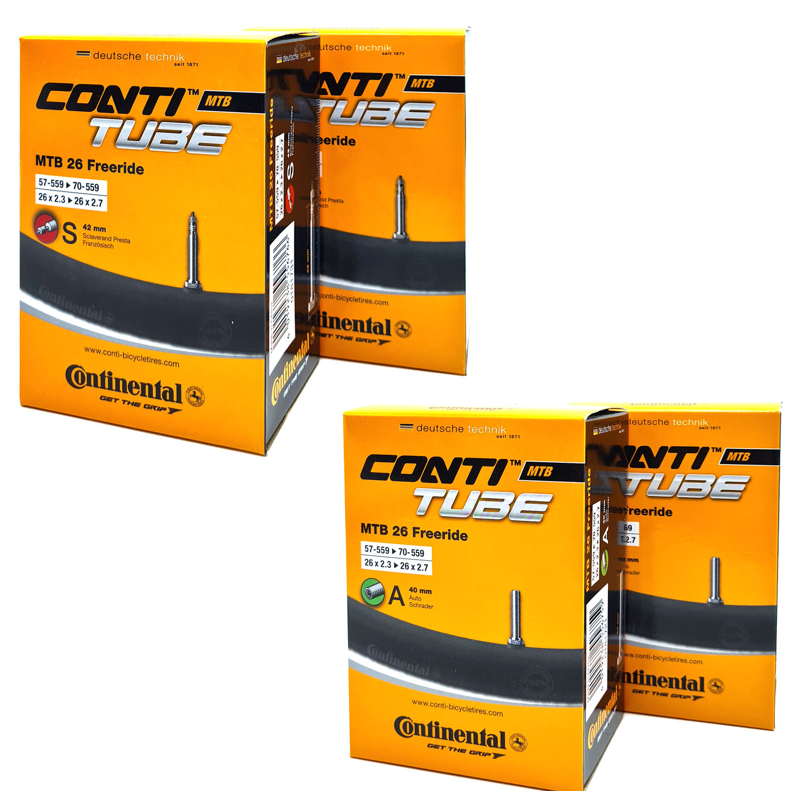 2x Continental Schlauch MTB 26 Freeride Autoventil