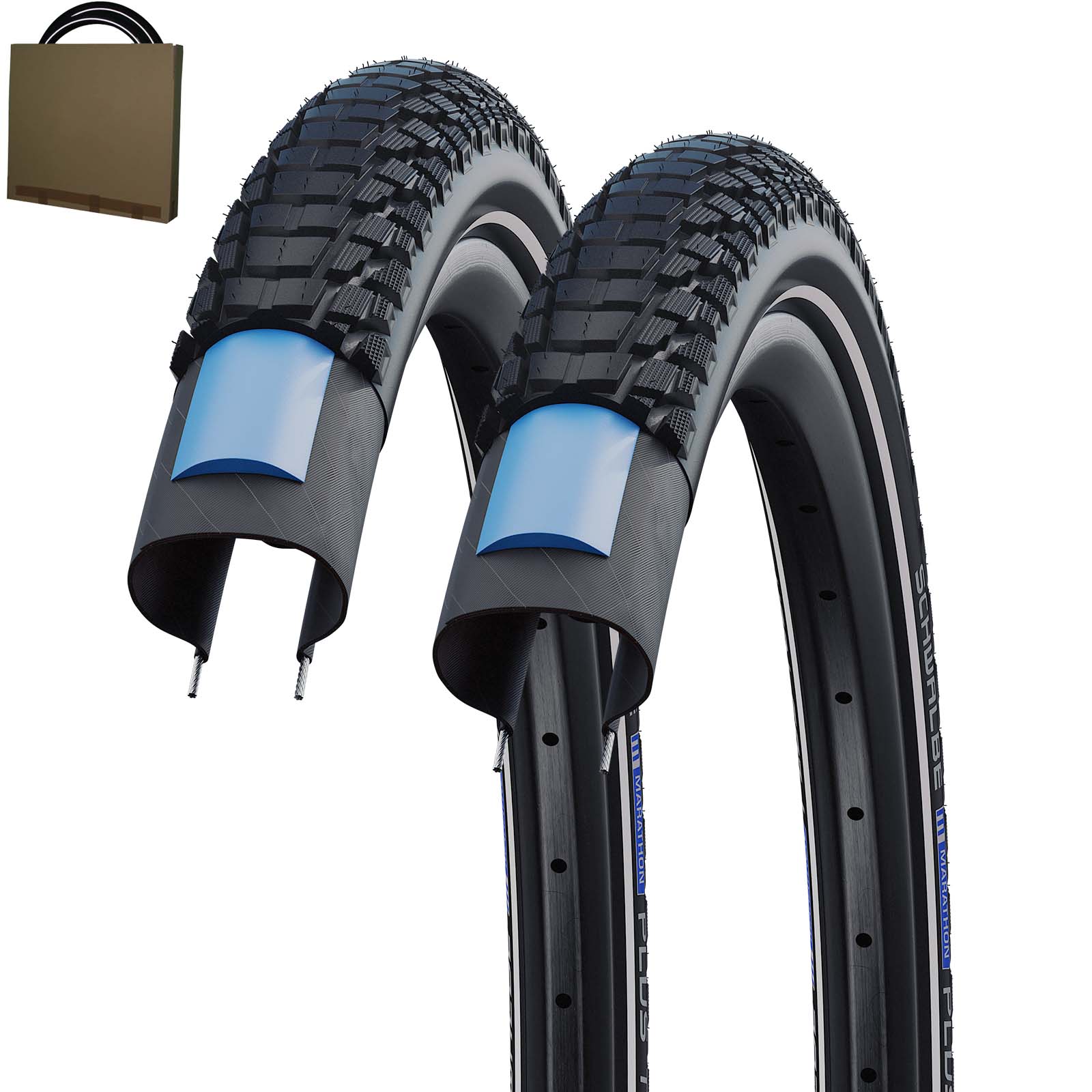 2x SCHWALBE Marathon Plus Tour Reifen 28x1.50 | 40-622 HS619 Reflex Unplattbar 