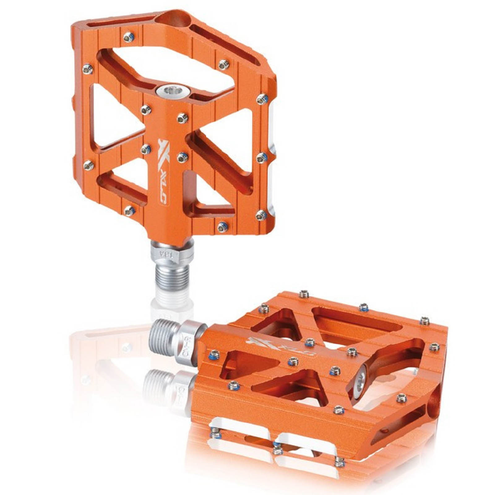 XLC BMX Freeride Plattform Pedal PD-M12 Aluminiumkörper CNC orange