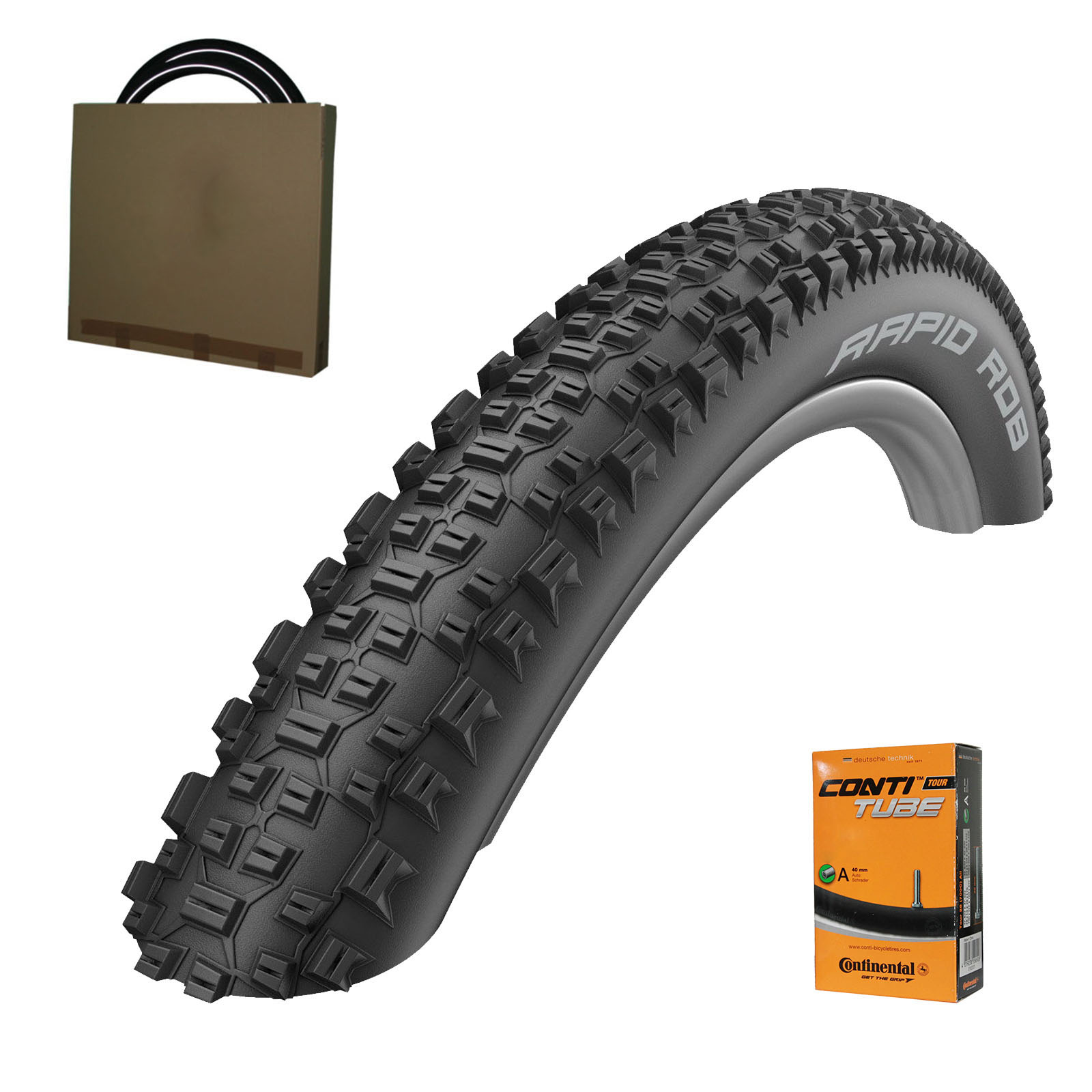 Schwalbe Reifen Rapid Rob HS425 26x2.10 | 54-559 schwarz + DV Schlauch