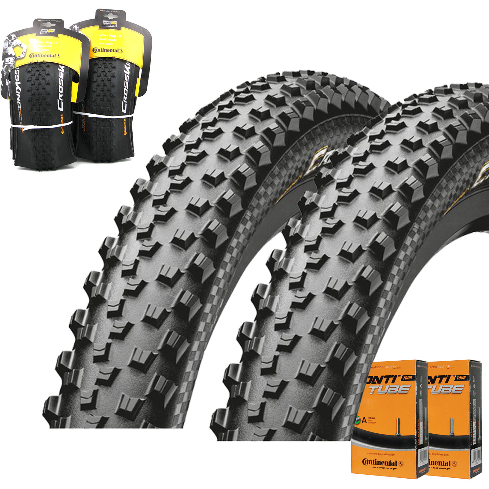 2x CONTINENTAL MTB Reifen Cross King 27,5x2.60 | 65-584 Perf. ShieldWall TLR FALTBAR mit AV Schlauch