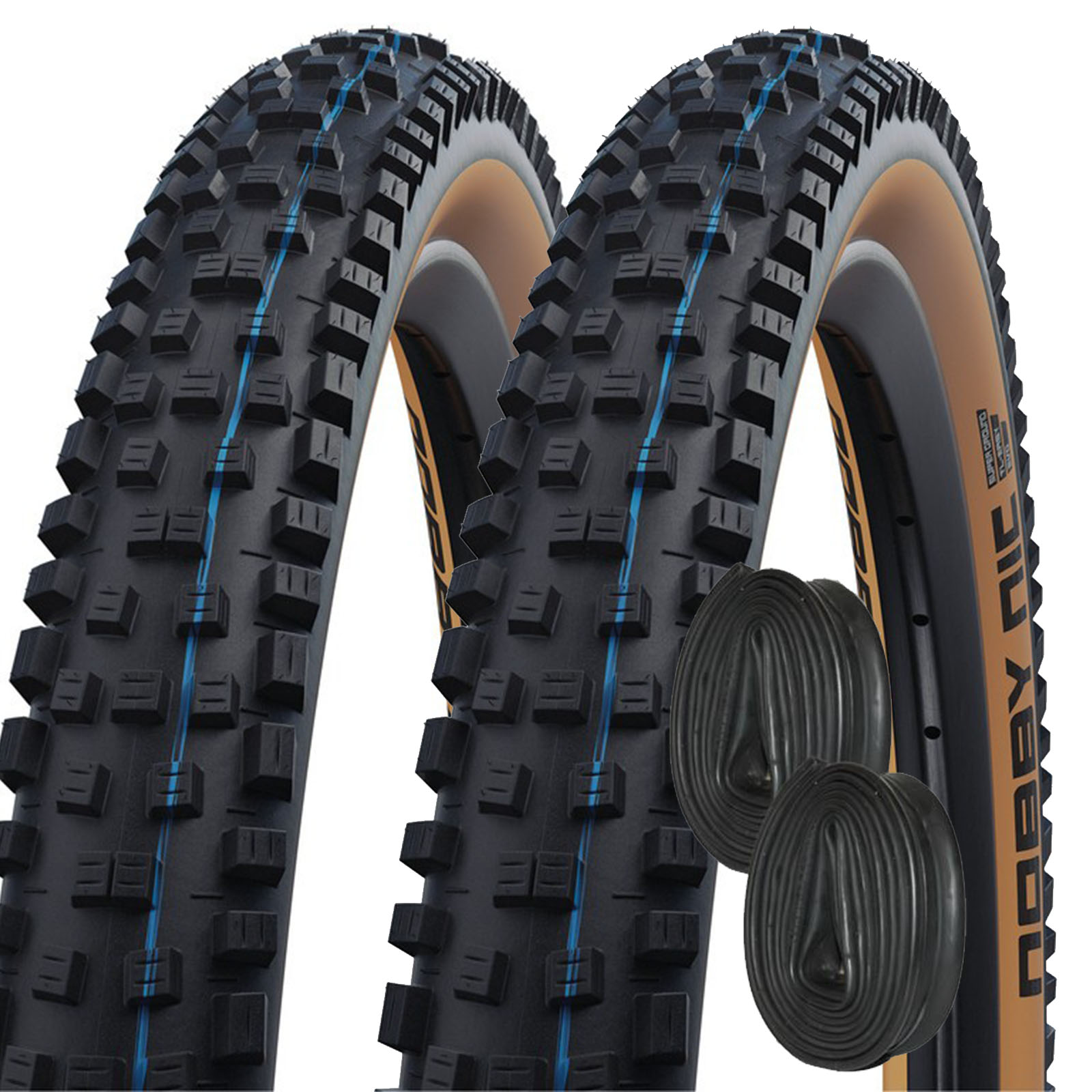 2x SCHWALBE MTB Reifen Nobby Nic HS602 Addix 29x2.40 | 62-622 faltbar schwarz/bronze m/o Schläuche