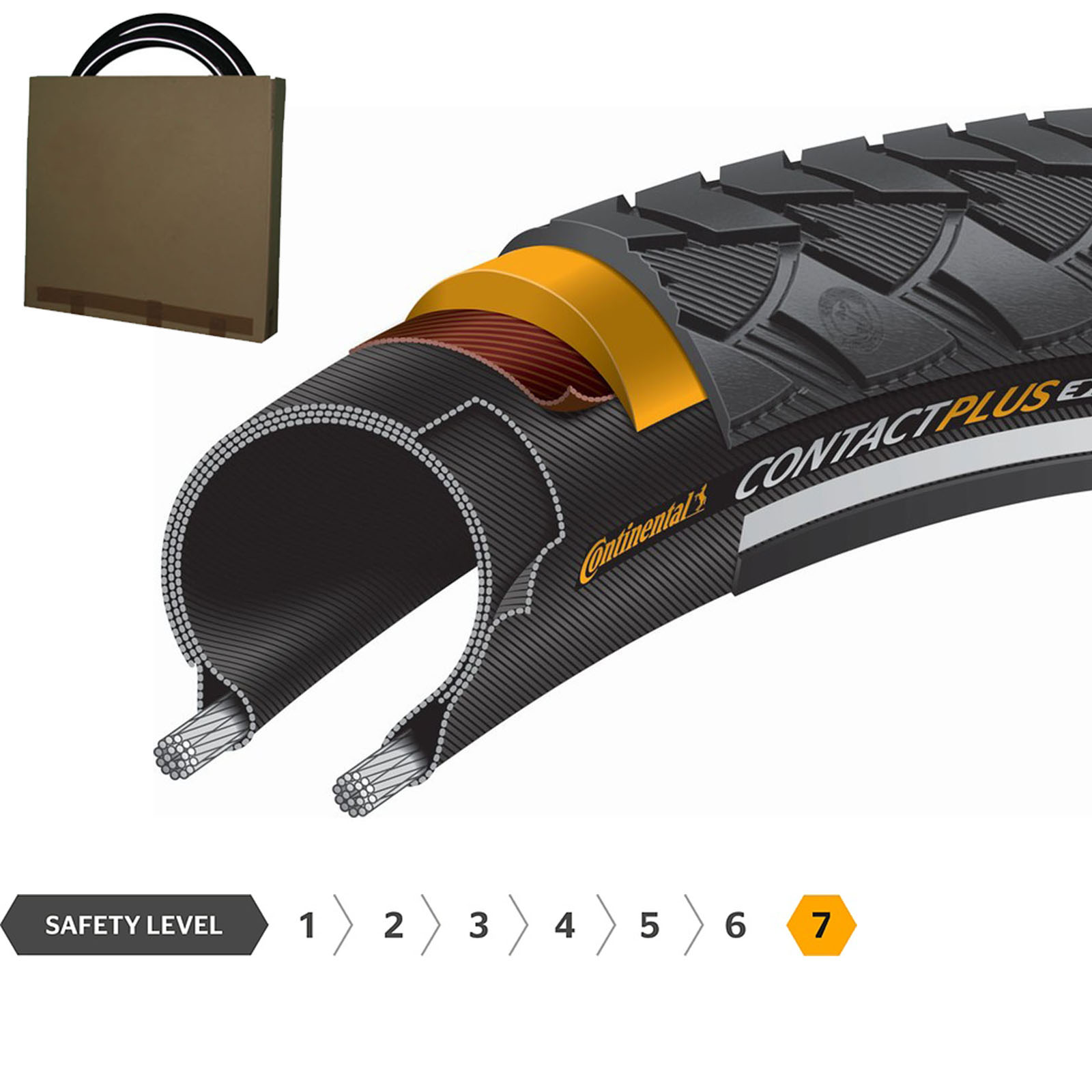 Continental Reifen Contact Plus 37-622 Reflex schwarz Pannenschutz