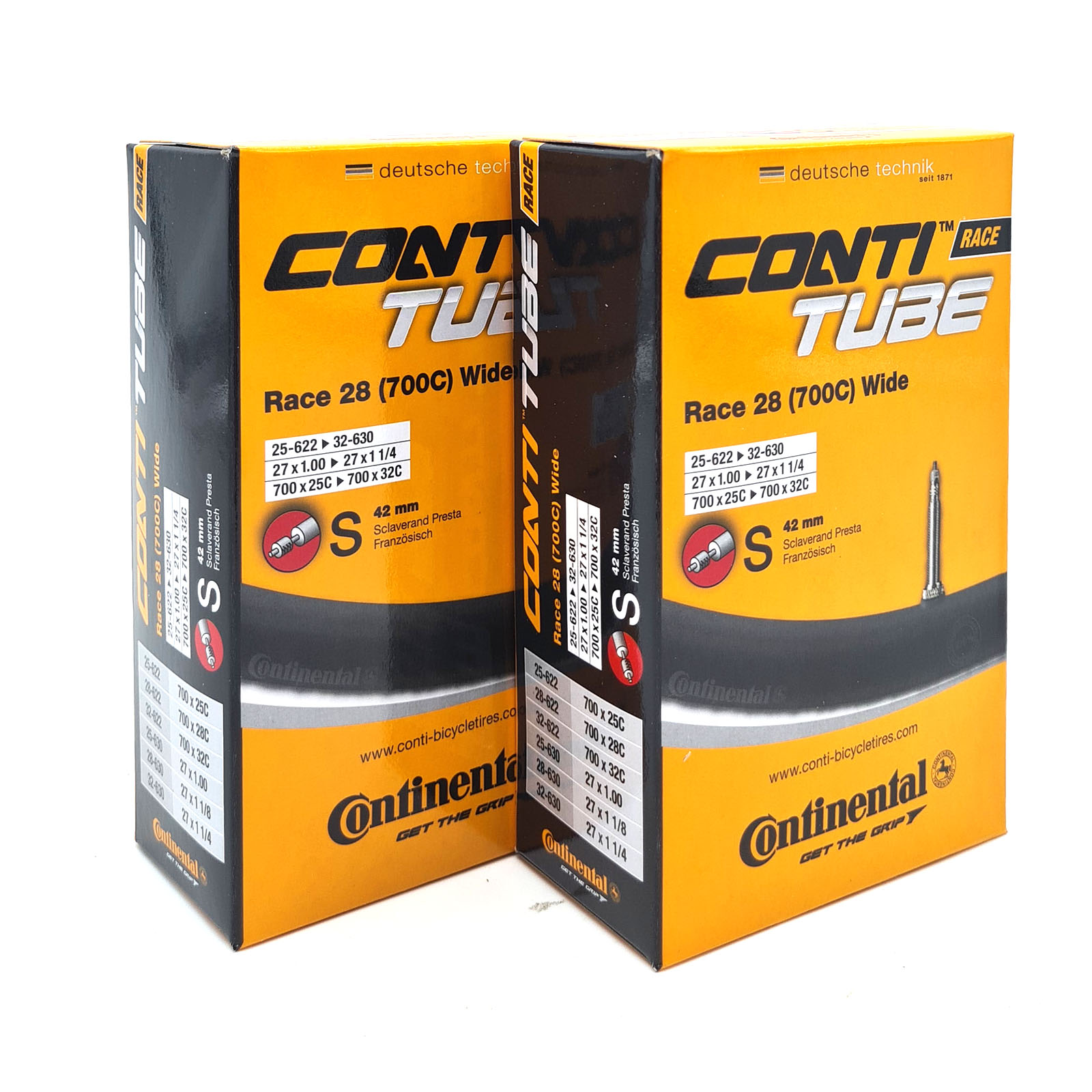 2x Continental Schlauch 700C SV Race 28 wide 42mm 25/32-622/630