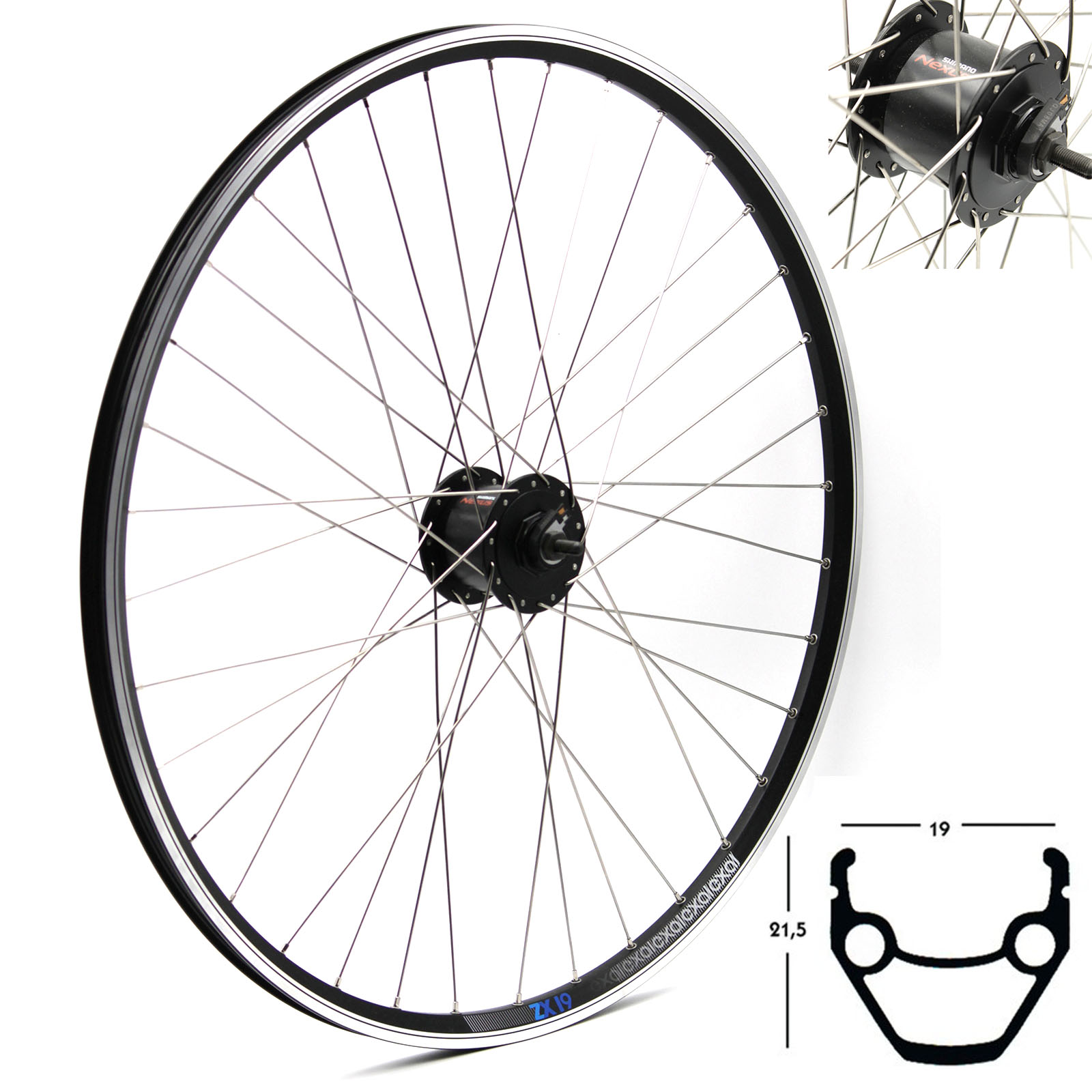 VORDERRAD Laufrad 28" Exal ZX19 | Shimano DHC3000 Nabendynamo VA 